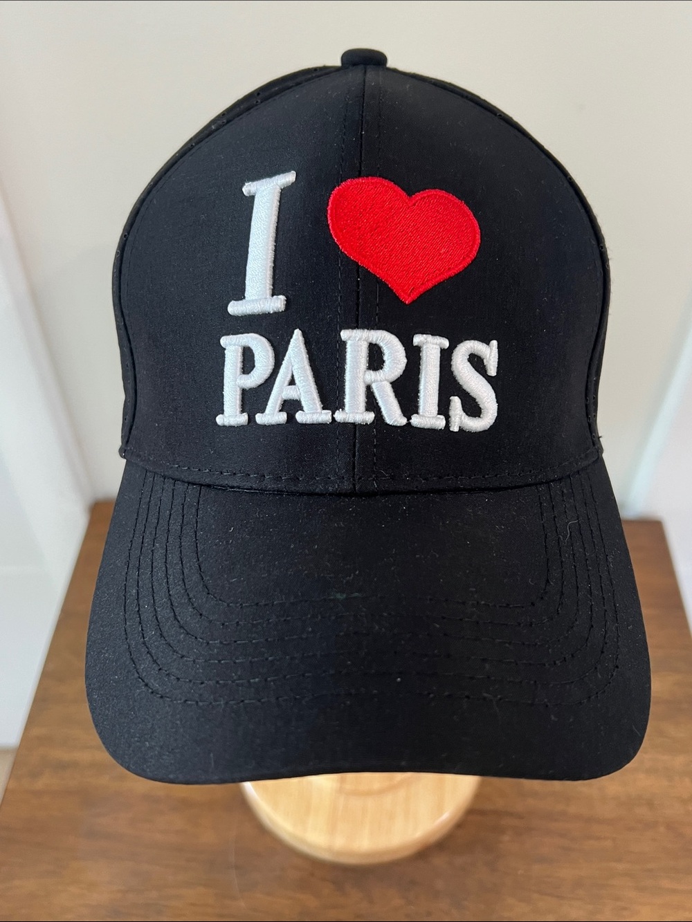 AKER "I Love Paris" embroidered black baseball cap
